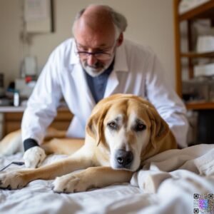 The Anatolian Shepherd and Lab Mix in lab 