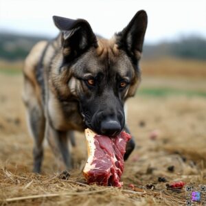 anatolian shephered eating food 