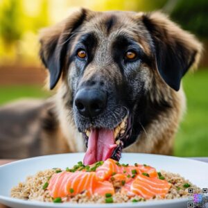 Anatolian Shepherd Mixbrindle Mix eating