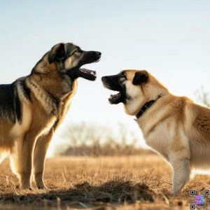 /image The Central Asian Shepherd Dog Vs Anatolian Shepherd Dog barking at each other