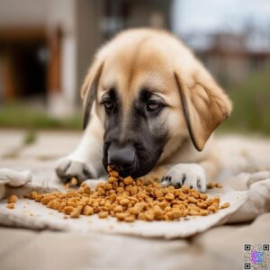  3 Month Old Anatolian Shepherd eating ,care